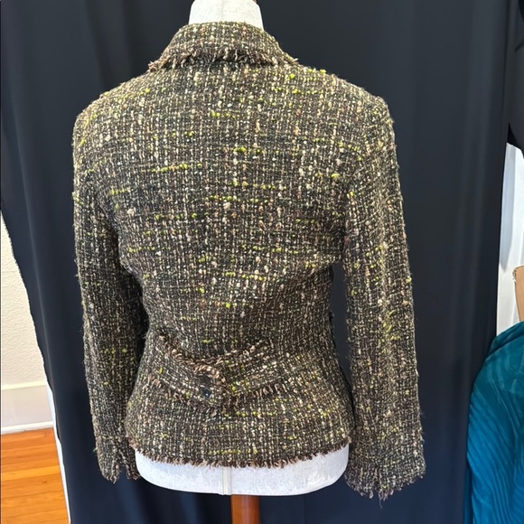 J Jill Brown and Green Blazer Structured Wool Blend - Picture 6 of 11
